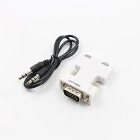 HDMI Female į VGA Vyriškas keitiklis su garso adapterio palaikymu 1080P signalo išvestimi balta