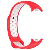 Two-Color Breathable Sports Strap for Xiaomi Mi Band 8/9 - Quick Release Bracelet balta/raudona