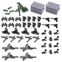 44vnt. II pasaulinio karo kariniai ginklai Armijos kareivio ginklų rinkinys Dalys Mini žaislai Figūrėlės Priedų rinkinys Moc konstravimo kaladėlės Žaislai