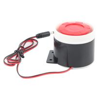 DC 12V laidinis mini signalizacijos ragas namų saugumas 110 dB garsinė signalizacijos sistema black