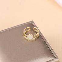 Fashion Four-Leaf Clover Opening Adjustable Women's Ring Niche Light Luxury Design Does Not Lose Colour Finger Ring Hand Jewellery one size