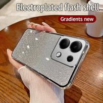 For Xiaomi Redmi Note 13 4G Case Redmi Note 13 4G Phone Case Shiny Glitter Plating Silicone Camera Lens Soft Back Cover Redmi Note 13 4G