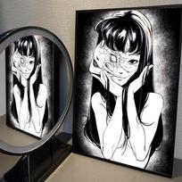 1 vnt. Japoniškas 1980 m. Siaubo Komiksas Tomie Figūrėlės Plakatas Lipnus Menas Vandeniui Atsparus Popierinis Lipdukas Sienų Dekoras 21cm×30cm NoFrame
