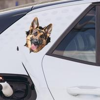 Kūrybinga sulaužyto sienos šuns automobilio kraštovaizdžio dekoracija langų lipdukai 16*16cm/fun-f493 UV
