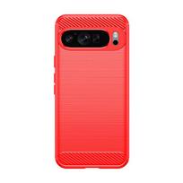 Phone Case For Google Pixel 6 7 8 9 Pro XL 8A 9A 7A 6A Soft Matte Texture Carbon Fiber Design Minimalistic Pure Color For Pixel 6 raudona