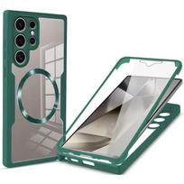 360° Visiškai Apsaugotas Dvipusis Telefono Dėklas Samsung S25 S24 Ultra S23 Plus FE Magnetinis Dėklas Magsafe Belaidžiam Įkrovimui S24 Ultra žalia