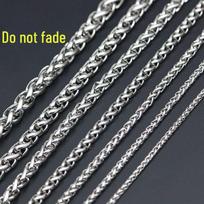 Titano plieno kilio grandinėlės karoliai, gėlių pintinės grandinėlė, neblunkantys papuošalai vyrams ir moterims, „pasidaryk pats“ aksesuarai. 4.0mm Keel Chain gray