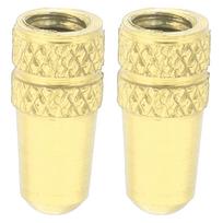 2pcs Presta Valve Caps Bicycle Valve Stem Cover Aluminum Alloy Bike Tire Valve Caps Dust CoversGold
