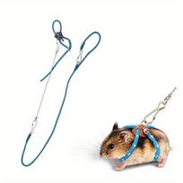 Naujas mažo augintinio reguliuojamas minkštas dirželis Paukščiui Papūgai Pelėms Hamsteriui Šinšilai Žiurkėms Kiaulytei Augintiniui Pavadėlis Hamsterio Pavadėlis Hamsterio Apsaugai one size fits all mėlyna