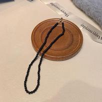 Madingi Elegantiški Papuošalai Vestuvinis Didelis Perlų Vėrinys Moterims Mada Juodas Imitacinis Perlų Chokeris Vėrinys N0455 4MM juoda