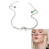 Cyberpunk Metal Mask – Futuristic Adjustable Face Jewelry, Unisex Mechanical Gothic Lip/Ear Rings