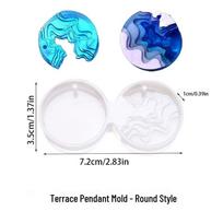 DIY Ocean Style Epoxy Crystal Necklace Pendant Mold blue