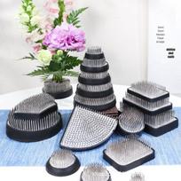Kardų kalnas Gėlė Varlė: Zen Ikebana Vario Smeigtukų Laikiklis Rinkinys D23 Stainless Steel Pin