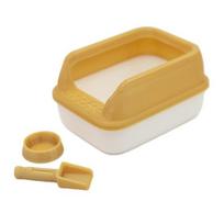 3 vnt. Mini kačių tualeto dėžutės rinkinys 1 gyvūnui:12/1:6 lėlių nameliai Rankų darbo maisto dubenėlis Mažas kaušelis Miniatiūrinė scena Modelis Lėlių namų dekoracija Žaislas chaki
