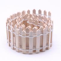 Miniatiūrinė Zakka medinė tvora – Sodo lėlių namelis ir sukulentų dekoras, 5x90cm 1pcs smėlis