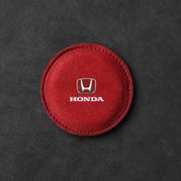 Automobilio puodelio laikiklio padėkliukas PU odos lizdas neslystantis padėkliukas emblema Honda Jazz Insight Civic Xrv Hrv Crv Brv City Accord Fit Pilot Odyssey 1Pcs raudona