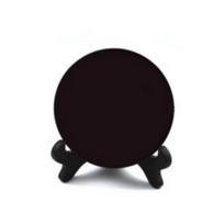 Obsidian Feng Shui Worry Stone: Polished Home and Office Ornament Diameter 20cm with Stand