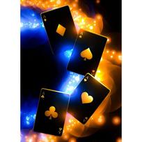 Pokerio kortos Neoninis meno plakatas Drobės spaudinys Pokerio sienos dekoras Kortų žaidimų kambario estetiškas sienos dekoras Baro namų dekoras Be LED 21x30cm No Framed
