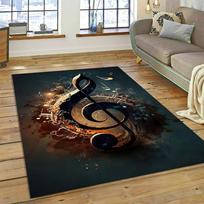 Spalvinga muzikinė nata Muzikos partitūra Animacinis kilimas-takelis Namų svetainei Miegamajam Sofai Prie durų Dekoras, Vaikų kilimėlis Neslystantis takelis 40x60cm gray