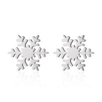Korėjietiški minimalistiniai paauksuoti snaigės Kalėdiniai auskarai-studs, Nerūdijančio plieno kremzlės studs