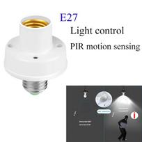 LED AC220V 110V 85-265V Automatic Human Body Infrared PIR Sensor Bulb Light E27 Base PIR Motion Detector Wall Lamp Holder Socket smėlis