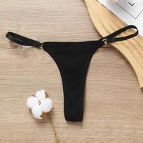 Women's Low-Rise Cotton Ribbed T-back Thong - Sexy, European & American Style, Hip-lifting Fitness, High-Cut Fashion Medium juoda