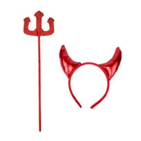 Halloween Cosplays Devil Costume Set Including Horn Headband Dress Up Outfits 1
