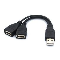 USB 2.0 skirstytuvas Y tipo laidas 1 vyriškas į 2 moteriškus prailginimo laidas Maitinimo adapterio keitiklis PC, automobilio duomenų perdavimui, įkrovimo laidas 15cm