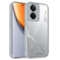 Realme P3 5G RMX5079 Case Air Cushion Shockproof Silicone Bumper Clear Matte Back Cover Hard Case for Realme P3 RealmeP3 RMX5079 Pc + tpu&Realme P3 pilka spalva