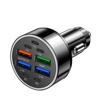 100W 10 prievadų automobilinis įkroviklis Greitas įkrovimas PD QC3.0 USB C automobilinis telefono įkroviklis C tipo adapteris automobilyje skirtas iPhone Samsung Huawei Xiaomi 9 ports