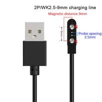 2 kontaktų stiprus magnetinis įkrovimo kabelis USB įkrovimo linijos laidas, virvė, juoda, balta spalva, suderinama su išmaniaisiais laikrodžiais, universalus A2