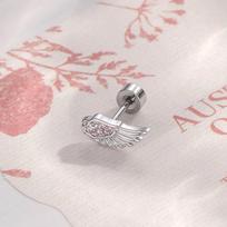 1Pc Ear Bone Nails minimalist Women Wings earrings Creative Fashion angel  High Quality Pink/Left Side