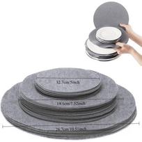 12 vnt. Keraminių nelimpančių keptuvių apsaugų rinkinys, Veltinio atskyrimo kilimėliai. Nekontaktuoti tiesiogiai su maistu 12 pcs (4 of each sizes) gray