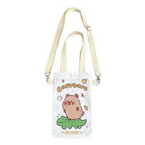 with Strap Capybara Water Bottle Bag Canvas Mobile Phone Bags Portable Crossbody Bags Crocodile Capybara
