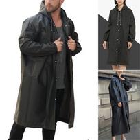 Unisex lauko kelionių mados lietpaltis suaugusiems, storas skaidrus EVC lietpaltis One Size black