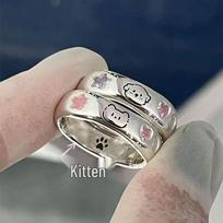 Adjustable Heart & Cat Paw Ring for Women - Perfect Gift for Best Friends Adjustable Open
