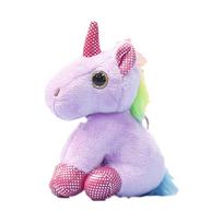 Pliušinis vienaragis su PP medvilnės užpildu, mergaičių dovanų raktų pakabukas ir rankinės dekoracija Unicorn Purple