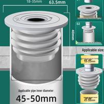 Silicone Sewer Seal Plug: Odor-Proof Universal Floor, Kitchen & Bathroom Drain Cover 35-40 with Stopper gray