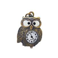 Quartz Owl Pocket Watch Antique Bronze Color Necklace Pocket Watch Flip Style Pocket Watch  Gift A