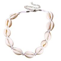Women Cowrie Shell Beaded Hand Woven Choker Necklace Hawaiian Beach Jewelry balta