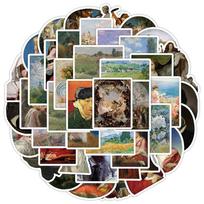 Retro Oil Painting Graffiti Stickers - 50/100 Sheets Waterproof Decorative Stickers for Stationery and Water Bottles