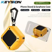 KEYSION Bluetooth Earphone Case for Samsung Buds 4 Pro Silicone+PC With Phone Stand Hook Shockproof Cover for Galaxy Buds4 4 Pro for Galaxy Buds4 Pro geltona