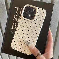 Vintage Black Polka Dot Phone Case For iPhone 11 12 13 14 15 16 17 Pro Max 14 15 Plus 17Air 16E XR XS MAX 7 8 Plus Soft Cover iPhone 14