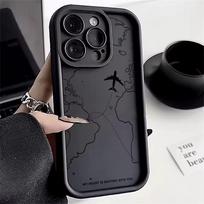 Soft Liquid Silicone Phone Case For iPhone 16 11 12 13 14 15 16 Pro Max XS X XR 7 8 15 Plus Travel-Inspired Airplane Route Cover iPhone 15 Plus