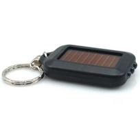 Mini Portable Solar Power 3 LED Light Lamp Keychain Torch Flashlight Keyring black