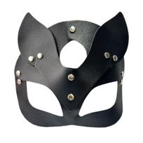 Lapės kaukė-kaukė iš dirbtinės odos, reguliuojama, pilno veido, Cosplay, Helovino vakarėliams, Punk, Gothic, vaidmenų žaidimų kostiumų aksesuaras S juoda
