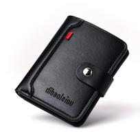 Men’s RFID Blocking Pop Up Card Holder Wallet PU Leather Minimalist Bifold Wallet Slim Credit Card Holder with Coin Pocket Cash Slot for Men juoda
