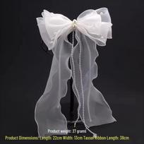 Pearl Bow Bridal Veil Hair Clip for Fairy Tale Wedding Styling