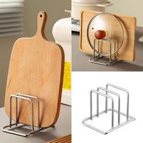 Kitchen Lid Holder Rack Stainless Steel Pot Pan Cover Storage Organizer Stand for Countertop or Cabinet Space Saving One Size sidabras