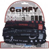 Universali daugiafunkcė kaklo mova Oxford Comfy, 3 vnt. - Grafitti Mono